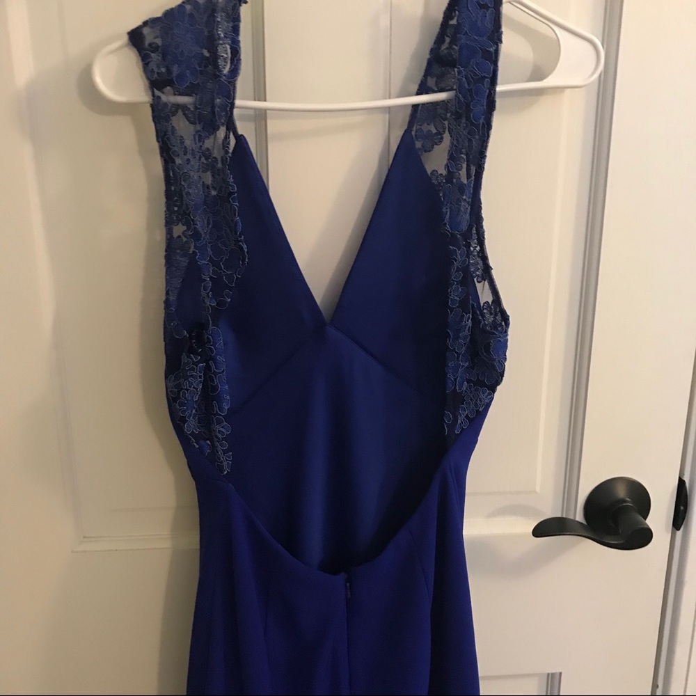 BLUE LACE PROM DRESS - Picture 4 of 5